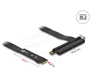 Delock M.2 Key M to PCIe x16 NVMe Adapter with 20 cm cable