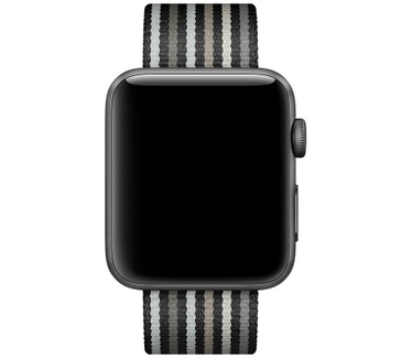 Apple Bandje van geweven nylon - Zwart gestreept (42 mm)