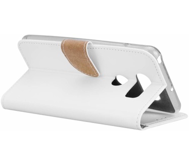 Luxe Lederen Bookcase hoesje voor de LG V30 - Wit (LG V30) Wit