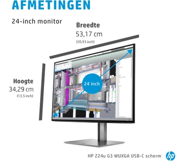 HP Z24u G3 Zilver