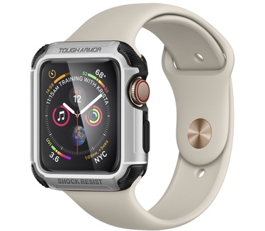 Spigen Tough Armor Apple Watch (44mm) Hoesje - Zilver