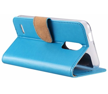 Luxe Lederen Bookcase hoesje voor de LG K10 2018 - Blauw (LG K10 2018) Blauw