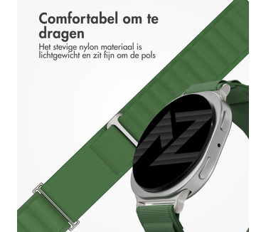 Accezz Nylon Alpine bandje voor de Samsung Galaxy Watch 9 (40/44mm) / Watch 8 (40/44mm) / Classic (46mm) - Olive Green