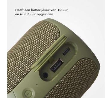Selencia AquaPlay Bluetooth Speaker - Draadloze speaker - Waterproof - Army Green